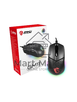 Мышь проводная MSI Clutch GM11 черный, 5000 dpi, USB, кнопки - 6