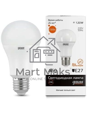 Лампа cветодиодная Gauss LED Elementary 23215A60 15W E27 2700K 1/10/40 груша