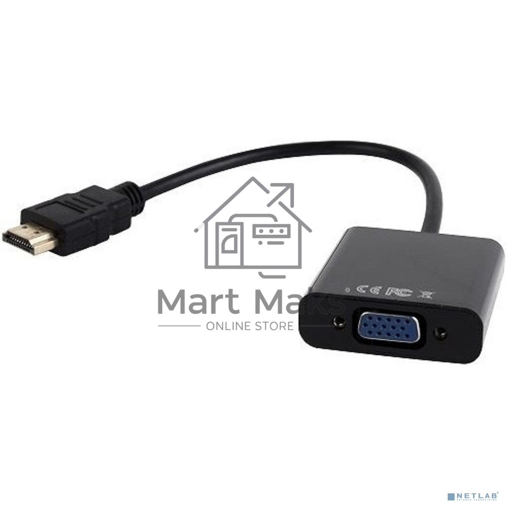 Адаптер Filum HDMI - VGA, 0.15 м., разъемы: HDMI A male-VGA female, пакет. (FL-A-HM-VGAF-0.15M)