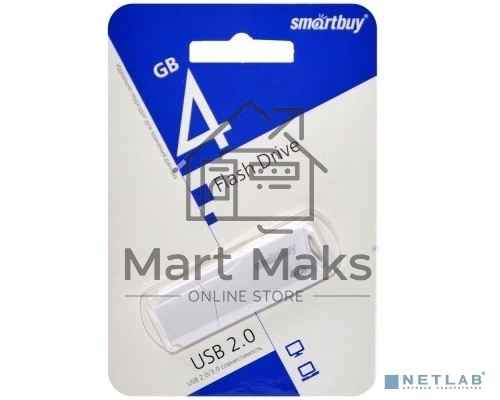 Флешка USB R/W R/W SmartBuy 4Gb,CLUE White (SB4GBCLU-W)