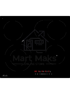 Варочная поверхность MONSHER MHE 6013, электрическая, Hi-Light, 9 уровней мощности, бустер, автоматическое отключение, таймер, индикатор остаточного тепла, сенсорное управление, черный