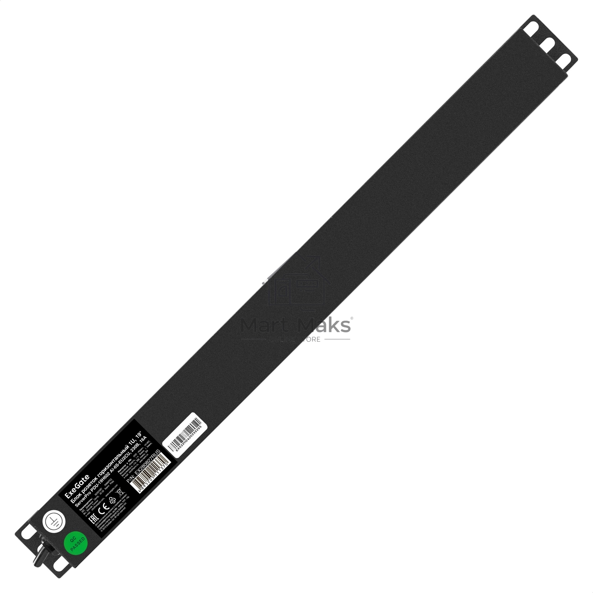 Блок розеток горизонтальный ExeGate ServerPro PDU-19H602 Al-6S-EU2, 19