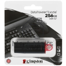 Флешка USB Kingston DataTraveler Exodia S (DTXS/256Gb), 256Gb, USB 3.2 Gen 1, R/W 70/25, оранжевый/черный