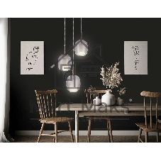 Подвесной светильник Ambrella light LH11156/3 BK/WH/TI черный/белый/янтарь E27*3 max 60W D425*1500