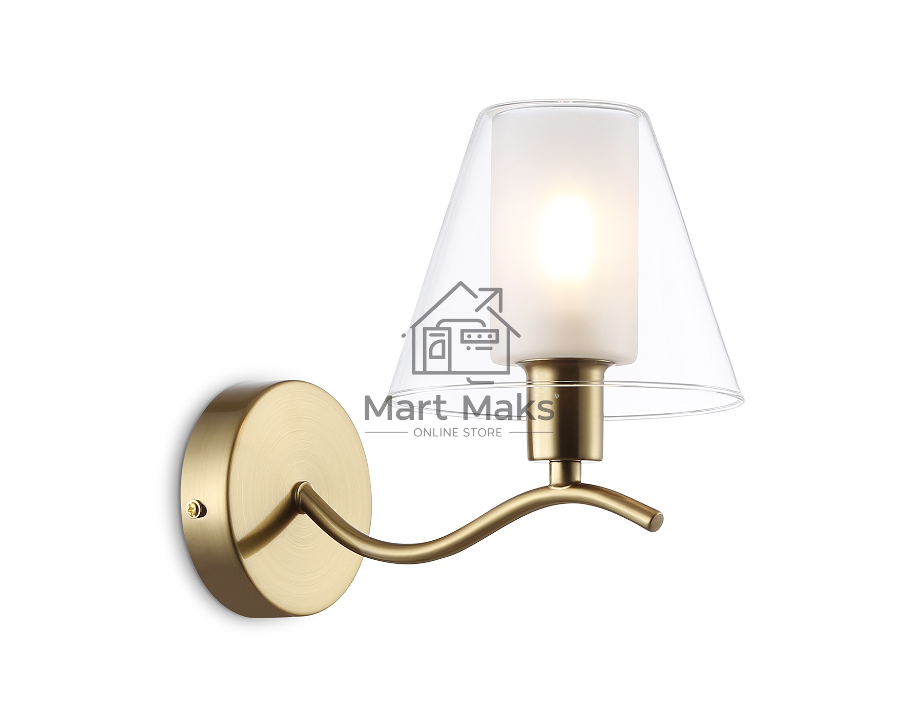 Настенный светильник Ambrella light LH57095 BS/FR латунь/белый матовый E14 max 40W 230*140*200