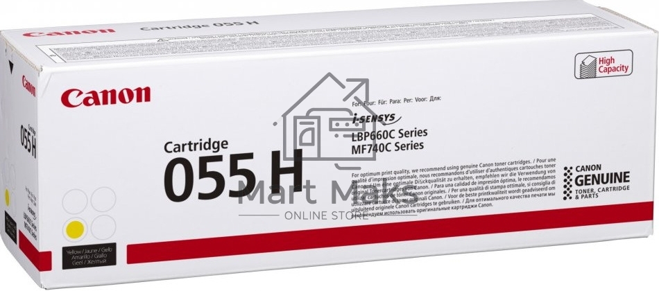 Картридж лазерный Canon 055 H Y (3017C002) желтый (5900 стр.) для Canon i-SENSYS серий MF740, LBP660