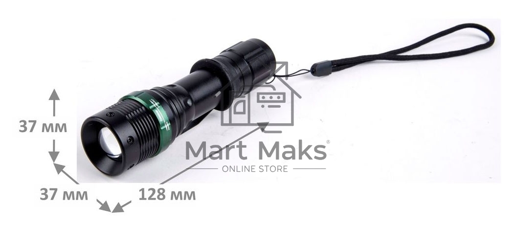 Фонарь Ultraflash E142акку. 220В, черн., CREE 3 ватт, фокус, 3 реж., 18650, пласт. бокс 12187