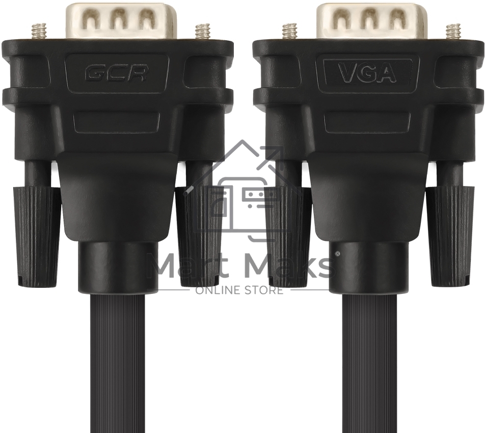 Кабель Greenconnect SVGA 7.0м черный, позолоченные контакты, ферритовые кольца, OD8.0mm. 15M / 15M Premium GCR-VM2VM2-7.0m, 28/28 AWG, двойной экран