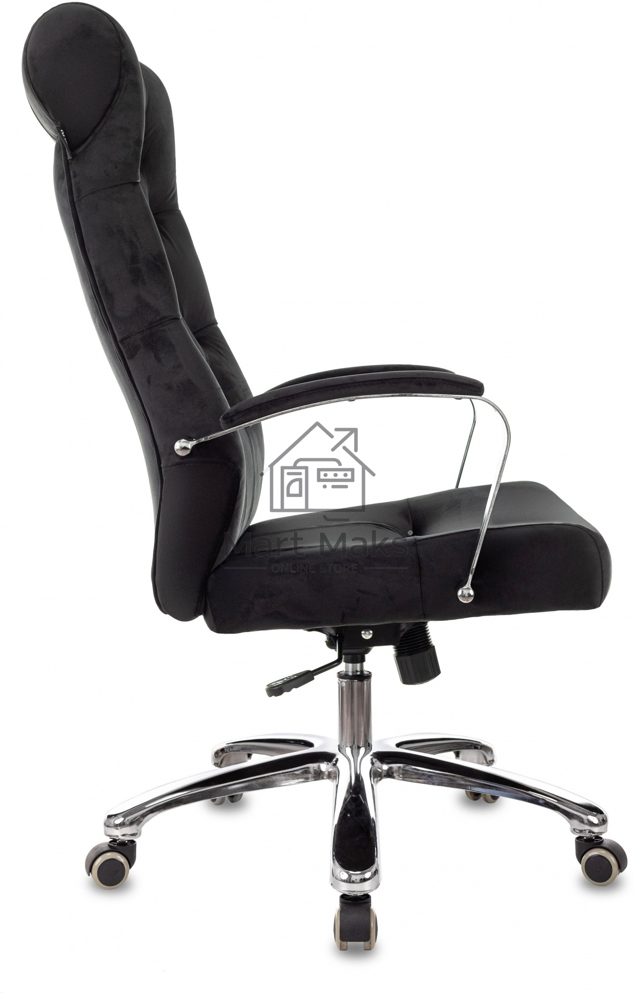 Кресло руководителя Бюрократ T-9928SL Fabric черный Italia Black, крестов. металл хром