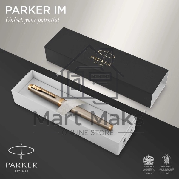 Ручка роллер Parker IM Core T321 (CW1931663) Brushed Metal GT F, черные чернила, подарочная коробка