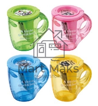 Точилка для карандашей ручная Deli Cup E0551, 2 отверстия, пластик, ассорти, дисплей