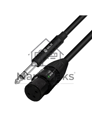 Кабель GCR 5.0m микрофонный stereo jack 6,35мм/XLR, M/F, черный, AL case черный