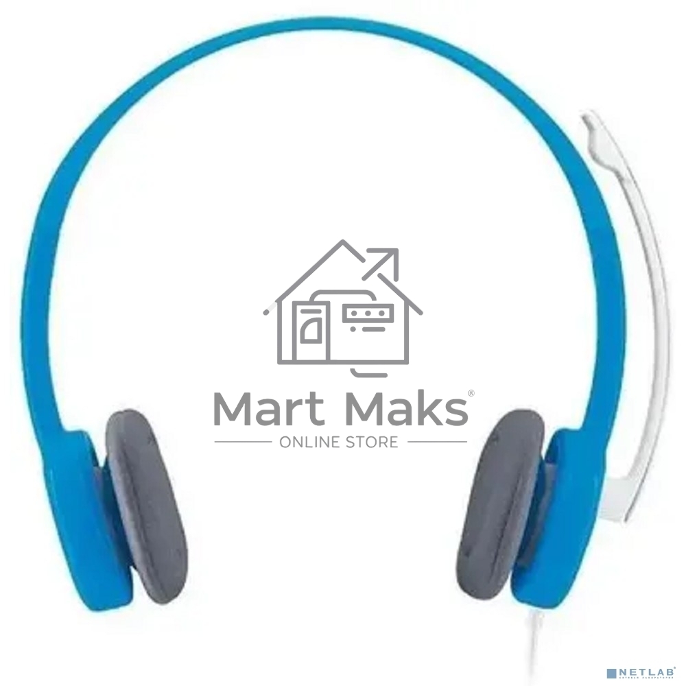 Наушники с микрофоном Logitech H150 синий/белый 1.8м накладные оголовье (981-000454)