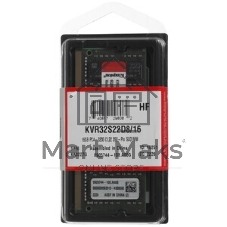 Оперативная память Kingston ValueRAM, DDR4, 16GB (1x16GB), 3200MHz, CL22, SO-DIMM