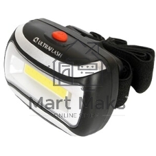 Фонарь налобный LED 5380 (3Вт COB LED 3 режима черн. пласт. пакет) Ultraflash 12870