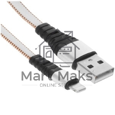 Кабель Rexant USB-Lightning 2.4 A, 1 м, синяя нейлоновая оплетка