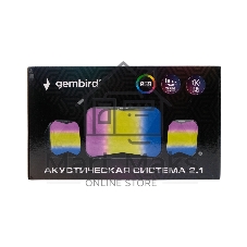 Акустическая система 2.1 Gembird SPK-21R, 11Вт, пластик, рег.громкости, RGB подсветка, черный