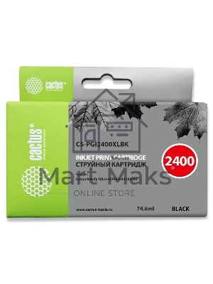 Картридж струйный Cactus CS-PGI2400XLBK черный (74.6 мл) для Canon MAXIFY iB4040/ МВ5040/ МВ5340