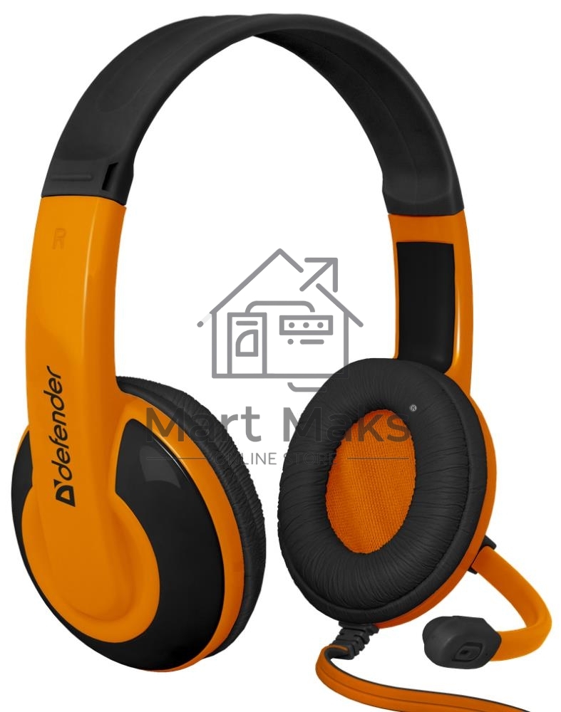 Наушники Defender Warhead G-120 черный/оранжевый кабель 2 м