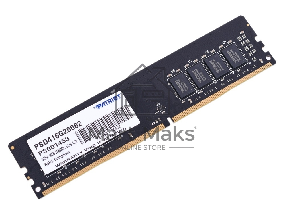 Оперативная память Patriot Signature, DDR4, 16GB (1x16 GB), 2666 MHz, CL19, DIMM