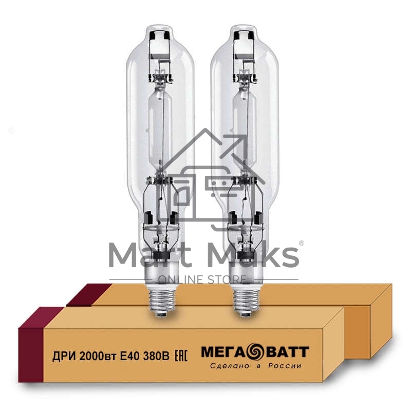 Лампа газоразрядная металлогалогенная ДРИ 2000 380/4000К E40 (12) МЕГАВАТТ 03123