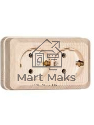 Розетка 2-м ОП Олимп 16А с заземл. сосна UNIVersal 5560865