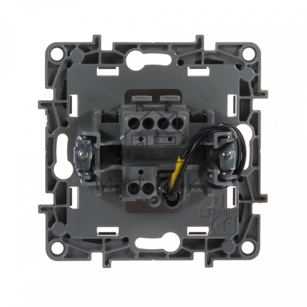 Механизм выключателя 1-кл. СП Etika 10АX с подсветкой / индикацией безвинт. зажимы бел. Leg 672203