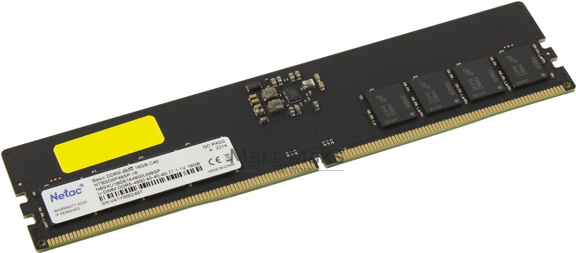 Оперативная память NETAC Basic, DDR5, 16GB (1x16GB), 4800MHz, CL40, DIMM