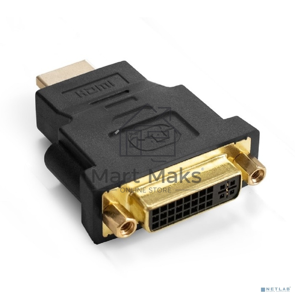 Переходник DVI-D-HDMI ExeGate EX-HDMI-DVI-3 (25F/19M, v 1.4b, позолоченные контакты, экран)
