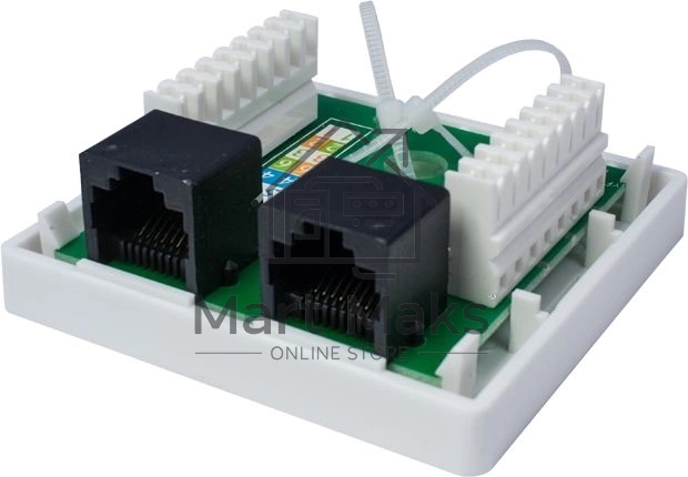 Розетка компьютерная 2-м 8P8C (RJ-45) UTP кат.5E SUPRLAN 10-0309