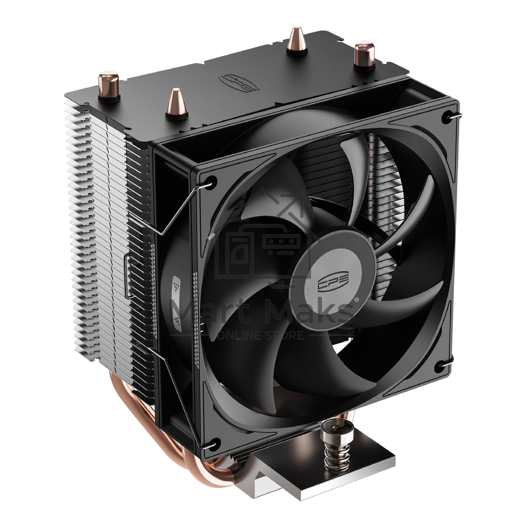 Кулер для процессора PCCooler R200 S115X/1200/1700/AM4/AM5 (TDP 110W, 90mm Non LED Fan, 2 тепловые трубки 6мм, 2200RPM, 28,3dBa)