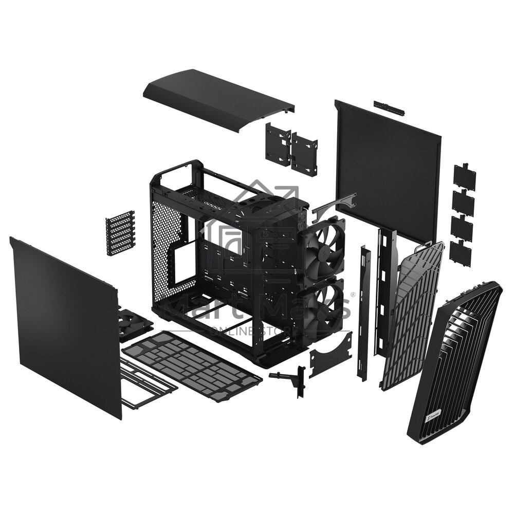 Корпус Fractal Design Torrent Black Solid / E-ATX, 2x3.5, 4x2.5, 7xPCI, 1xUSB-C, 2xUSB3.0 / 2x180mm, 3x140mm fans inc. / FD-C-TOR1A-05