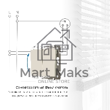 Выключатель двухклавишный с самовозвратом (слоновая кость)