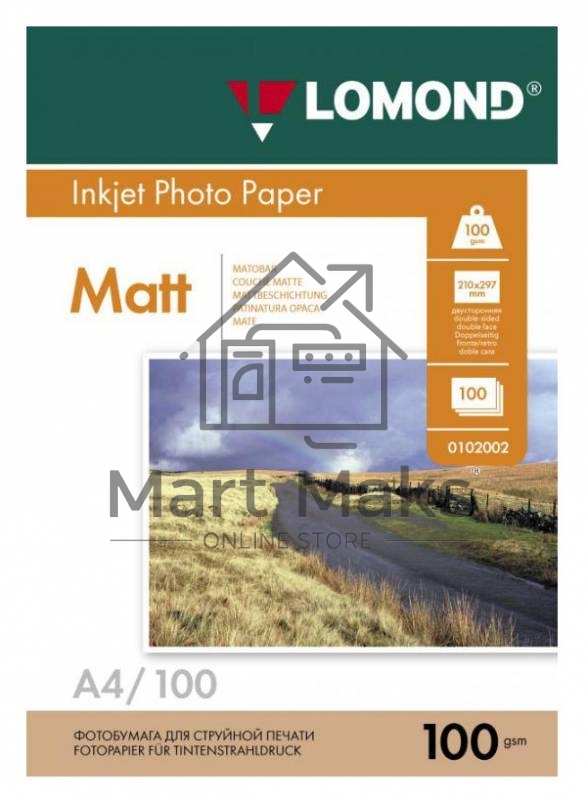Бумага Lomond 0102002 A4/100г/м2/100л./белый матовое/матовое для струйной печати