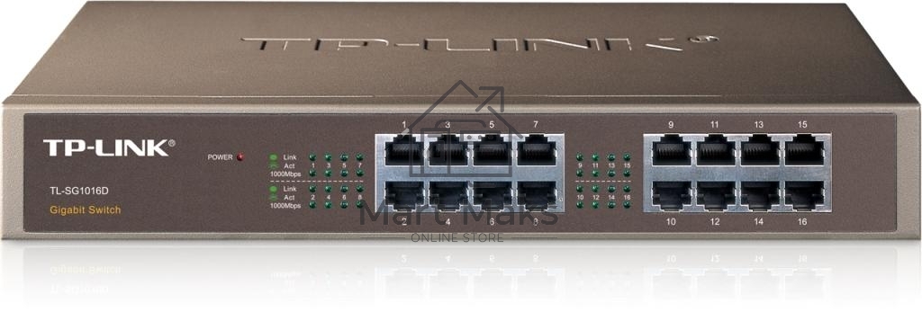 Коммутатор TP-Link SMB TL-SG1016D неуправляемый настольный/19U 16x10/100/1000BASE-T