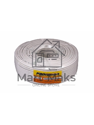 Кабель коаксиальный PROconnect RG-59U, 75 Ом, CCS/Al/Al, 48%, бухта 100 м, белый