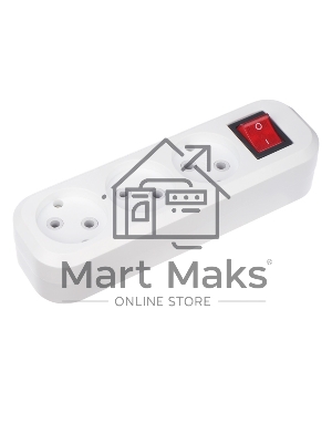 Колодка Rexant 3 гнезда с кнопкой без заземления