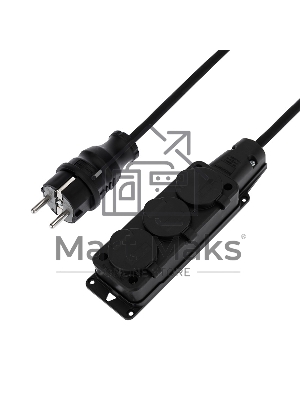 Удлинитель-шнур на рамке Rexant КГ 3х1.5, 30 м, 3 гнезда, морозостойкий, с/з, 16 А, 3500 Вт, IP44 (Сделано в России)