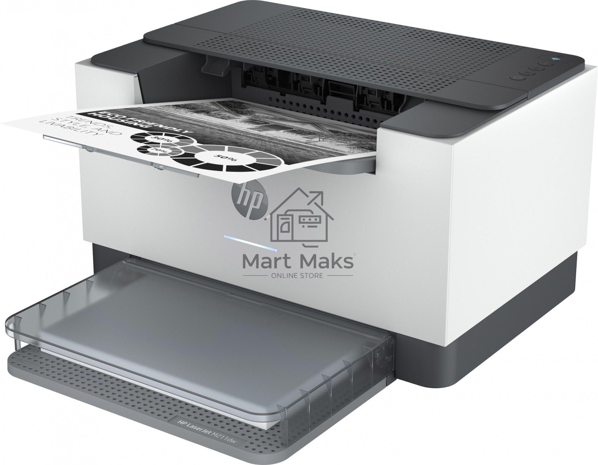 Принтер лазерный HP LaserJet M211dw (9YF83A), A4, ч/б, печ. до 29 стр/мин., 600 x 600 dpi, USB, RJ-45, Wi-Fi, Air Print, Mopria