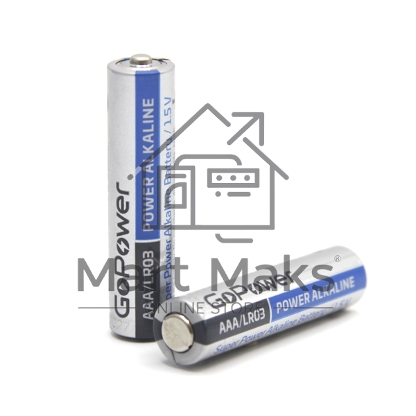 Батарейка GoPower LR03 AAA Shrink 2 Alkaline 1.5V (2/40/800) коробка (40 шт.)