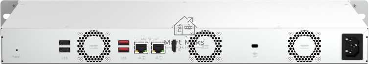 Сетевое хранилище SMB QNAP TS-464eU-8G NAS 4 HDD trays, rackmount 1U, 1 PSU. 4-core Intel Celeron N5105/N5095 2.0-2.9 GHz, 8 GB RAM, 2x2.5GbE, 2xUSB 3.2 Gen 2 (10Gbps), 2xUSB 2.0, 1xHDMI, 2xM.2 PCIe Gen 3 x1 slots, W/o rail kit RAIL-B02