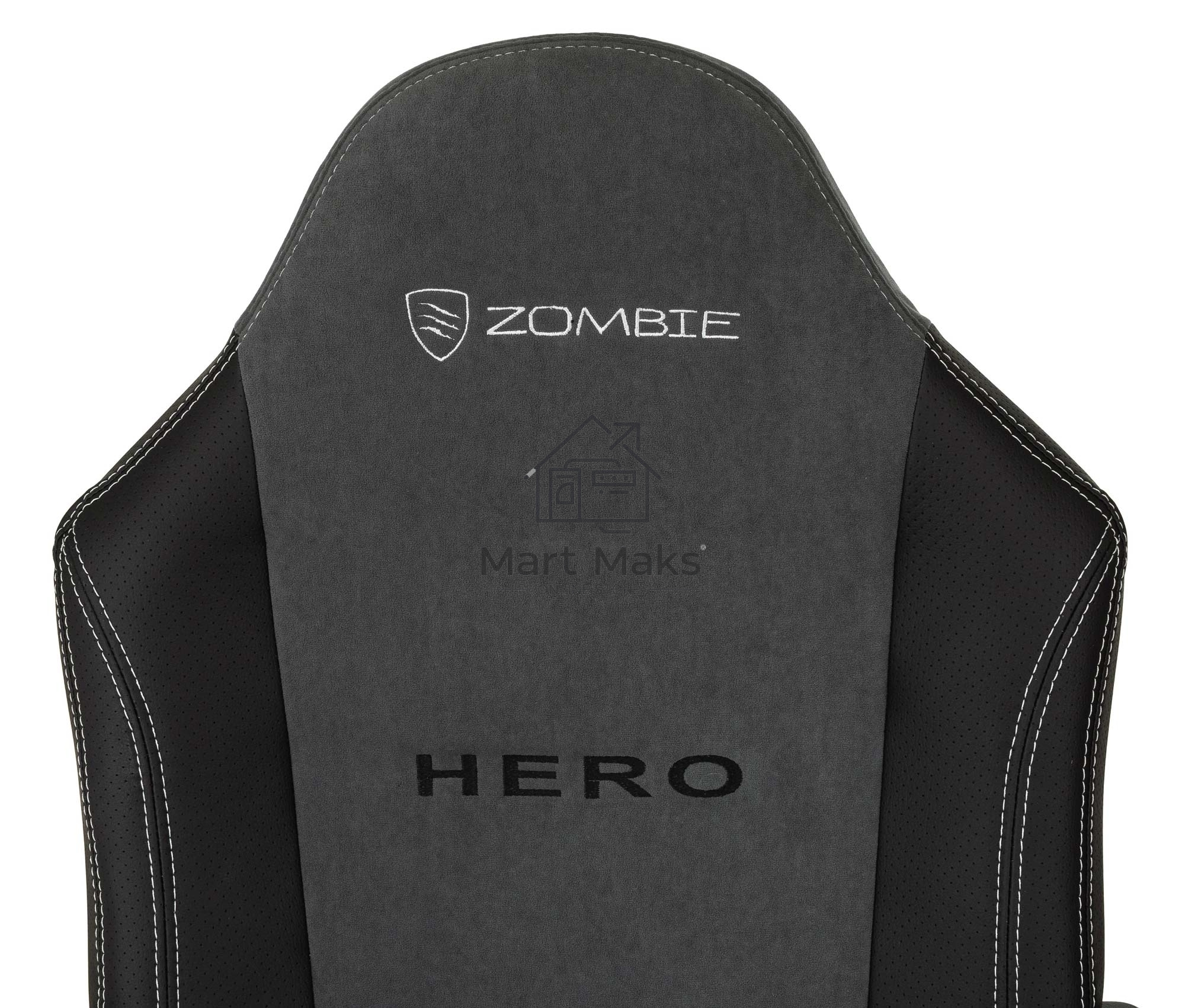 Кресло игровое Бюрократ Zombie Hero серый текстиль/эко.кожа крестов. пластик