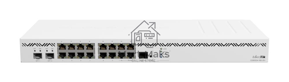 Маршрутизатор CCR2004-16G-2S+ Cloud Core Router 2004-16G-2S+ with Annapurna Labs Alpine v2 CPU with 4x ARMv8-A Cortex-A57 cores running at 1.7GHz, 4GB of DDR4 RAM, 128MB NAND storage, 16 x Gbit LAN, 2x SFP+ ports, 1U rackmount case, Dual PSU, RouterOS L6