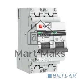 Выключатель автоматический модульный 2п C 25А 4.5кА ВА 47-63 PROxima EKF mcb4763-2-25C-pro