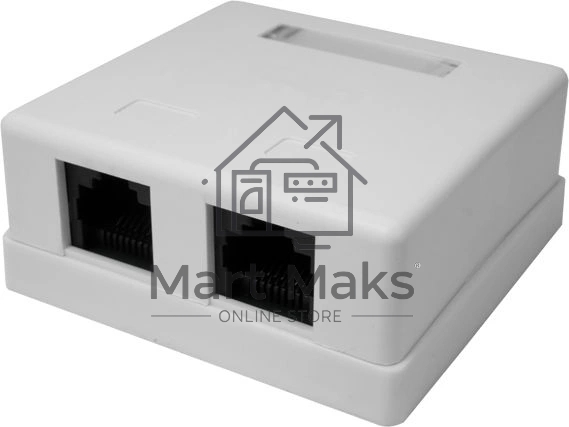 Розетка компьютерная 2-м 8P8C (RJ-45) UTP кат.5E SUPRLAN 10-0309