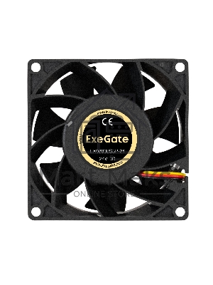 Вентилятор для корпуса ExeGate EX08038S3P-24 черный, 80 мм, 4500 об/мин, 43.2 дБ, 3 pin