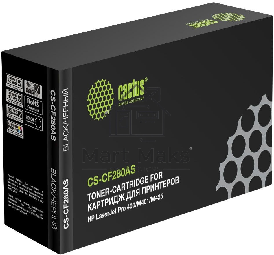 Картридж лазерный Cactus CS-CF280AS черный (2700 стр.) для HP LJ Pro 400/M401/M425