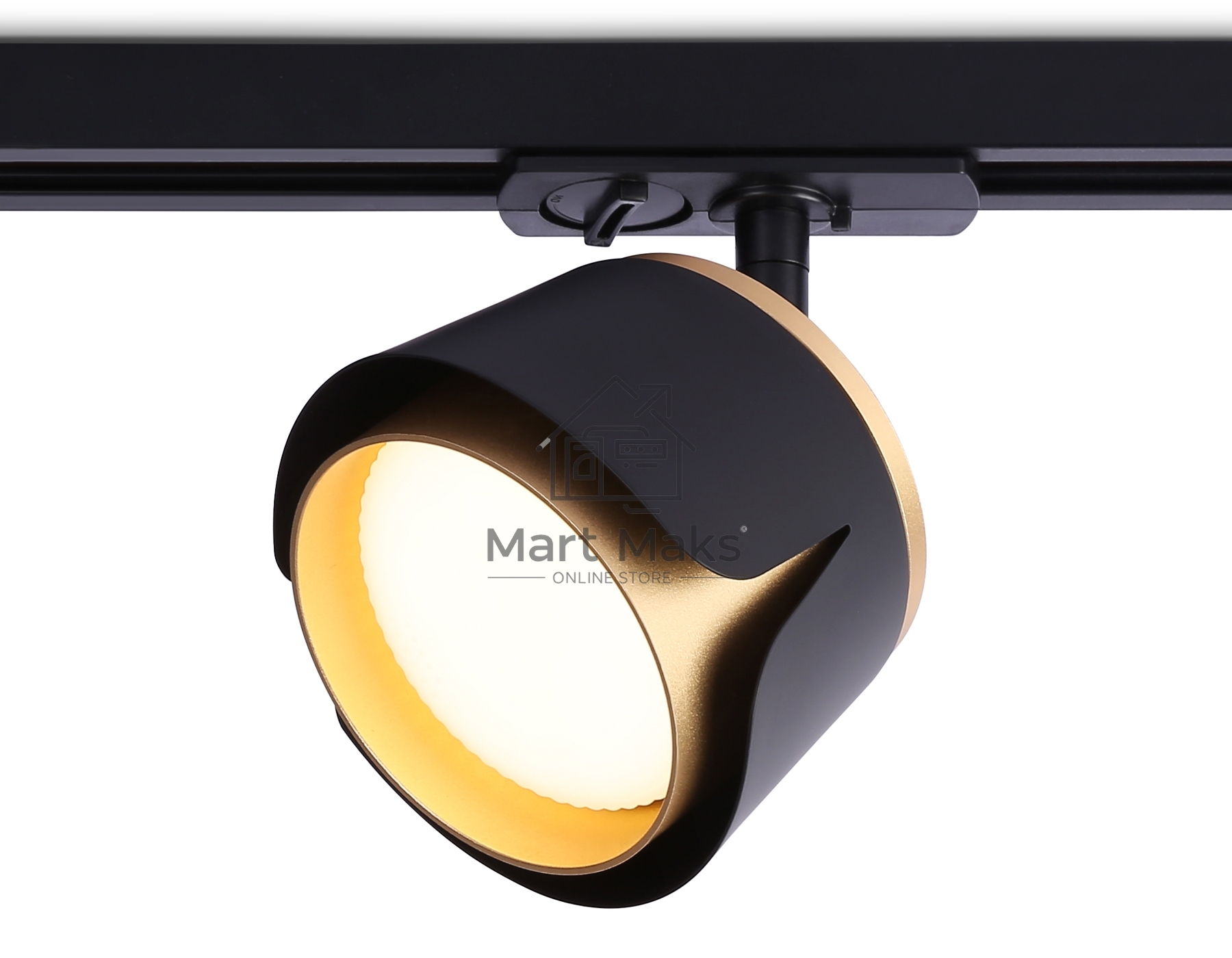 Трековый однофазный светильник Ambrella light GL5344 BK/GD черный/золото GX53 D100*66
