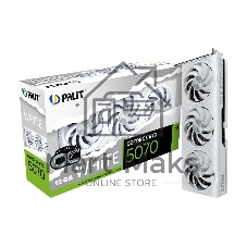 Видеокарта Palit GeForce RTX 5070 WHITE OC, 12 GB GDDR7, 192 bit, 3xDisplayPort, HDMI, GPU 2325 MHz