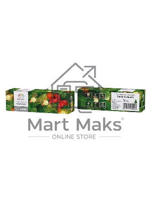 Гирлянда светодиодная Neon-night универсальная 10 LED, 1,2 метра, прозрачный ПВХ, теплое белое свечение, батарейки 2хАА